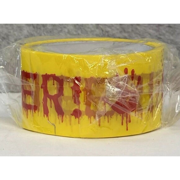 Lot of 2 Rolls Halloween Bloody Do Not Enter Decor Yellow Caution Tape - Picture 10 of 12